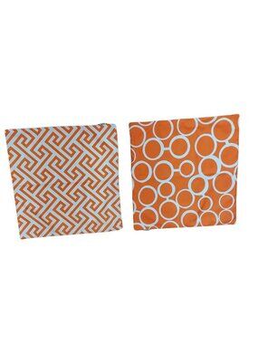 Pillow Covers Geometric Circle Pillowcase Orange White 19" square set of 2